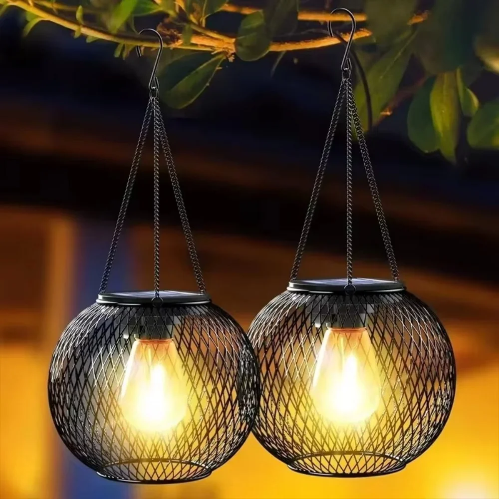 Smart Garden Ornaments - Lanterne solaire en fer forgé, sphérique,