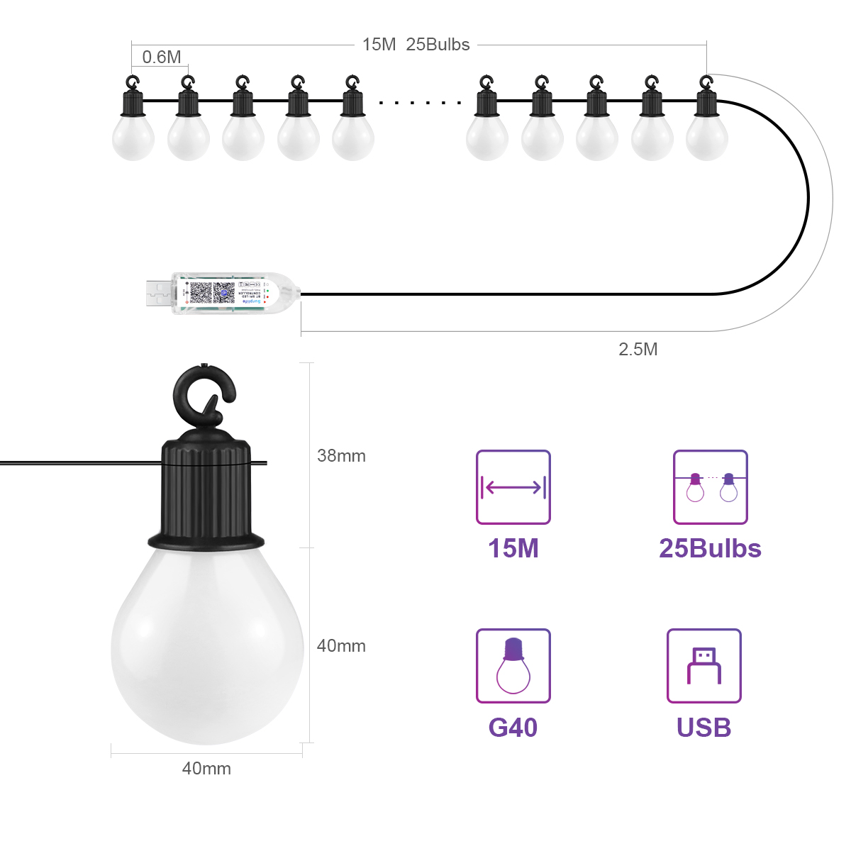 Guirlande lumineuse intelligen - Smart Garden Festoon Lights avis et prix