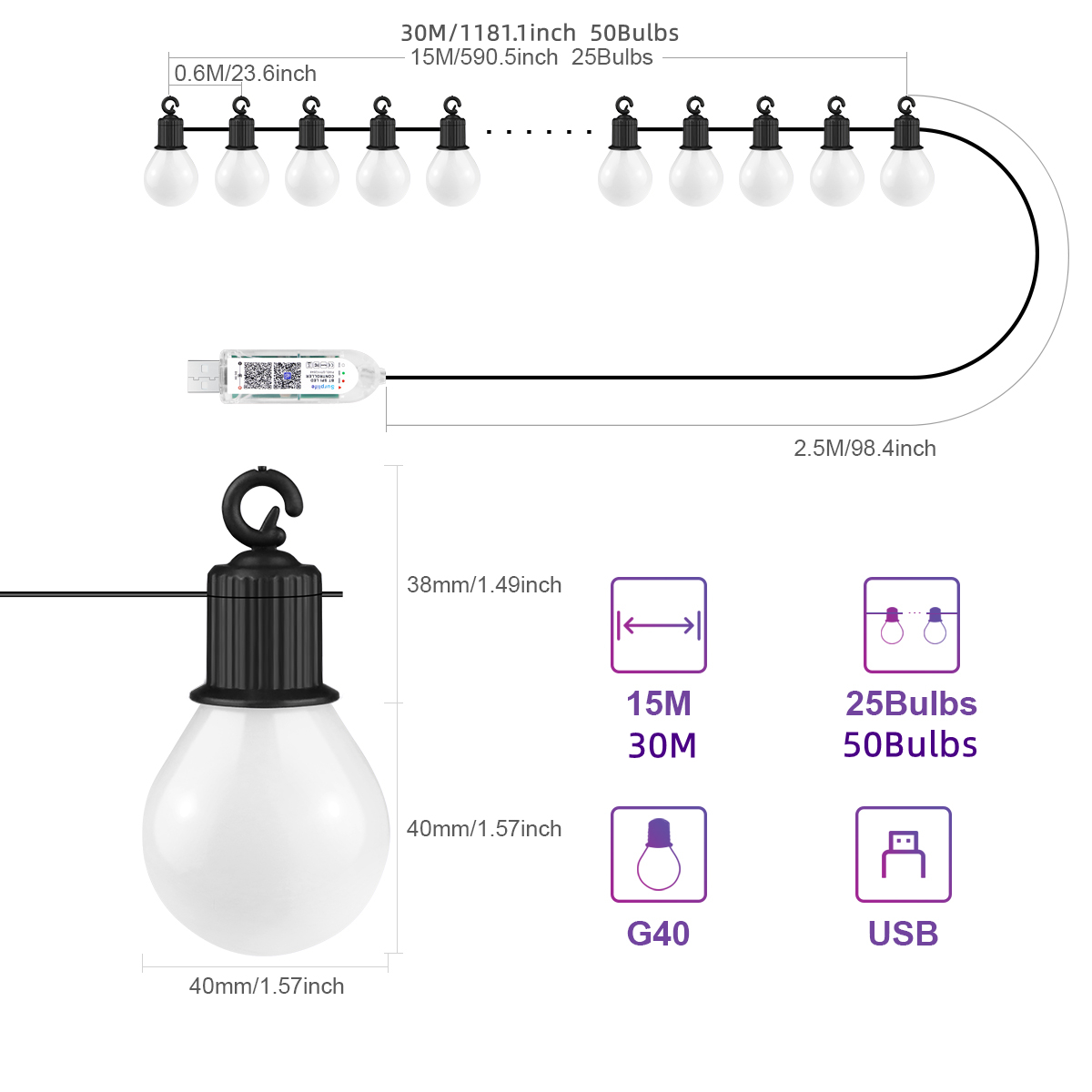 Guirlande lumineuse intelligen - Smart Garden Festoon Lights avis et prix